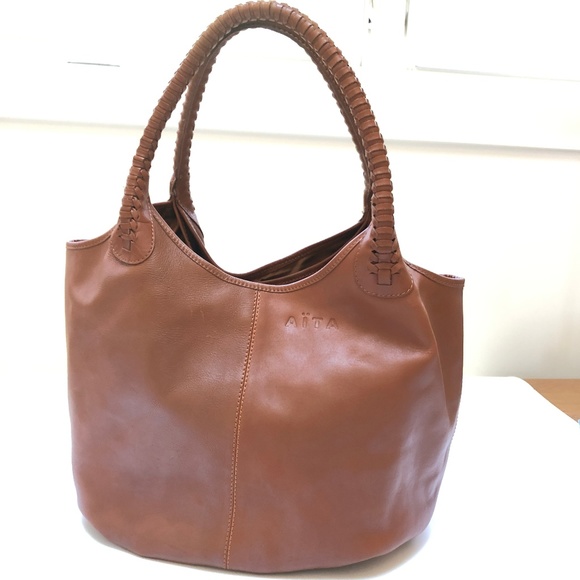 Spanish AITA Handbags - Spanish Leather  AITA Brand Caramel Tote Handbag